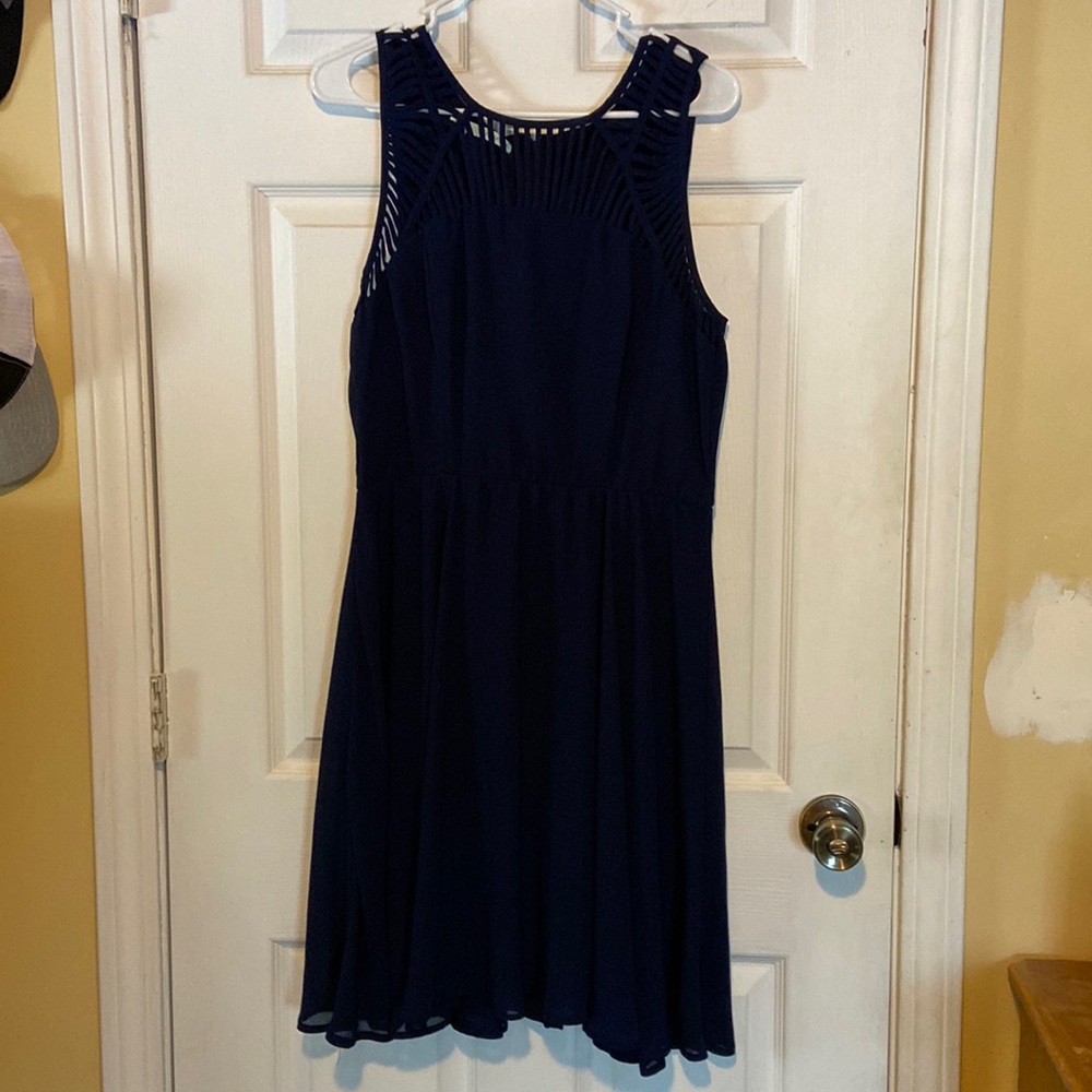 Blue dress with cutouts on top